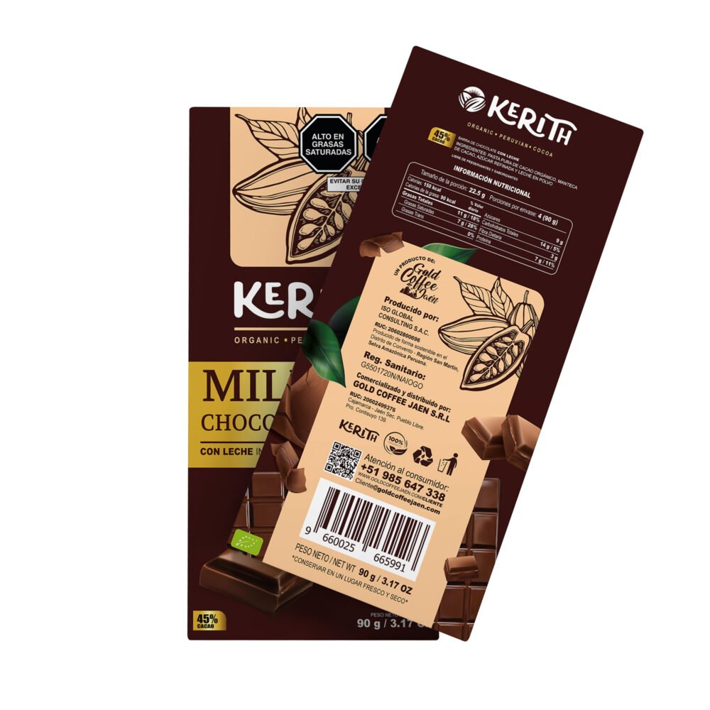 Chocolate Milk Kerith Con Leche 45% Cacao 90g - Imagen 2