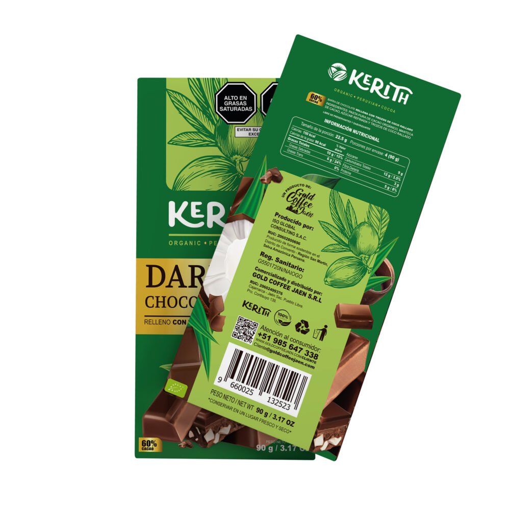 Chocolate Milk Kerith Con Coco 60% Cacao 90g - Imagen 2